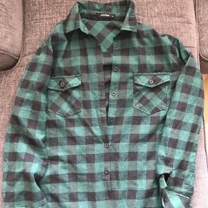 Green and black flannel